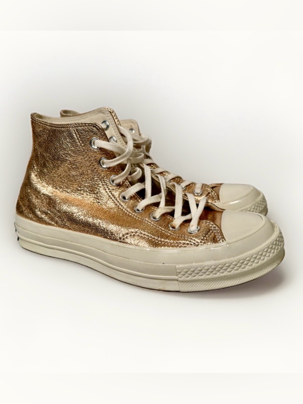 Converse All Star Chuck 70 Hightop Sneakers Women Shoes Metallic Gold Size 9